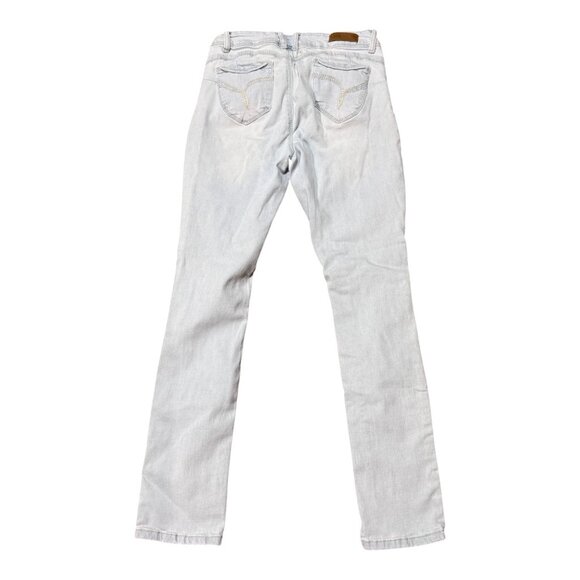 Ymi Wannabettabutt Light Wash Distressed Denim Jeans Womens Straight Leg Size 9 - Picture 2 of 6